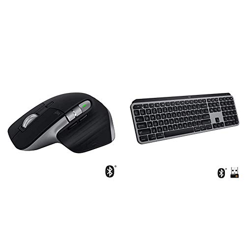 Logitech MX Master 3 Advanced Wireless Mouse for Mac - Bluetooth/USB with Advanced Illuminated Wireless Keyboard for Mac - Bluetooth/USB