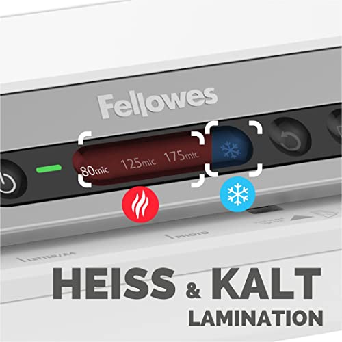 Fellowes Laminiergerät Amaris A3 - für Büro/Schule/Zuhause - nur 1 Minute Aufwärmzeit - für Heißlaminierfolien von 80-175mic - mit Rücklauf-Funktion - inkl. Starterset für 10 Laminationen