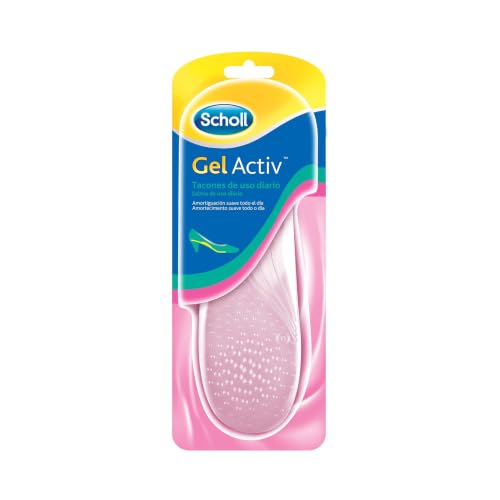 Scholl GelActiv Plantillas Gel Mujer para Tacones de Uso Diario - Almohadillas para Pies con Amortiguación, Plantilla Antideslizante, Comodidad todo el Día, Diseño fino y Discreto, Talla 35–40,5