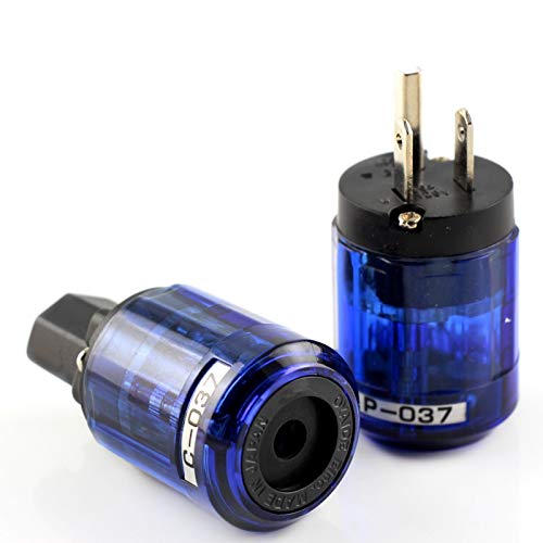 Gimax 5Pair Audio Schuko P037 US AC Power Plug C037 IEC Connector Rhodium Plate Connect DIY Cable