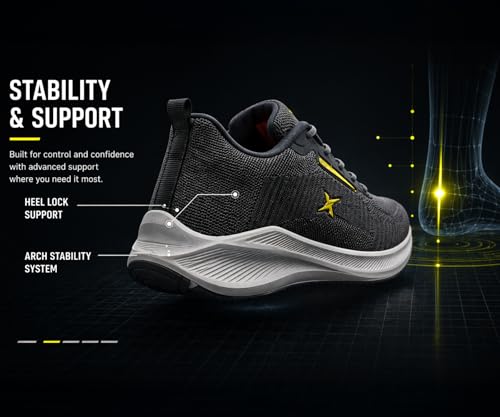 Image of Kraasa Men's Running Shoes | Breathable Mesh Upper | Lightweight Phylon Sole | Cushioned EVA Insole | Comfortable Sports & Casual Sneakers for Gym, Walking & Daily Use