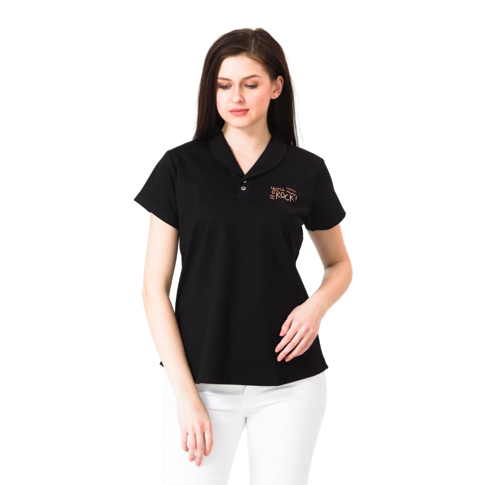 lango Women's Polo T Shirt for Women | Women's Cotton Polo Top | Printed Casual Wear Polo Neck Tee with Collar | Comfortable Regular Fit T-Shirt-picture-14