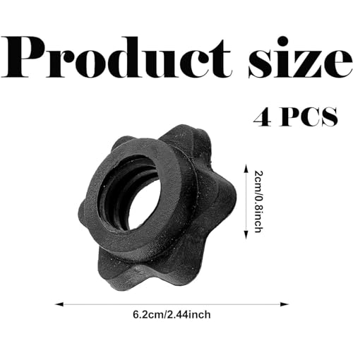 Aczyqws 4 PCS Dumbbell Collars,Dumbbell Clips,Anti Slip Barbell Clips Barbell Collars Hex Dumbbell Screw Ends, Nut Barbell Spin Lock Collars Screw Clamps for Dumbbell Weight Lifting Fitness Training - Image 3