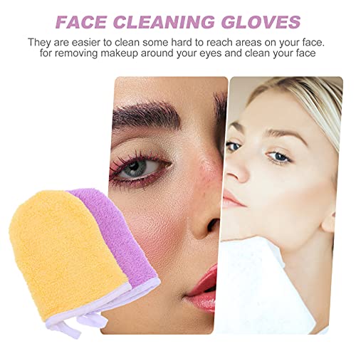 DOITOOL 2 peças de luvas de microfibra para limpeza facial, almofadas reutilizáveis de tecido facial