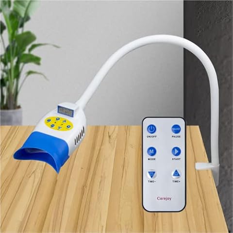 Dental Teeth LED Whitening Lamp Bleaching Teeth Whitening Machine Professional Teeth Whitener with Remote Control 36W 10 LED Blue/Red/Purple Light 3 Colors Cover