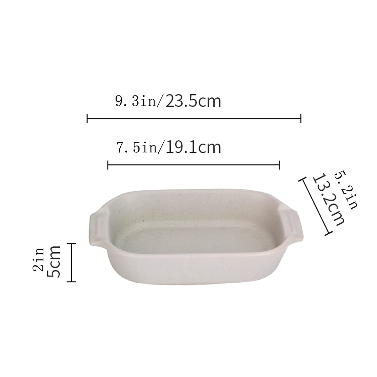 Naczynia do pieczenia w piekarniku, głęboka forma lasagne, prostokątna ciasta, ceramiczne naczynie z podwójnym uchwytem, ​​do brownie, zapiekanek, pieczonego mięsa, zestaw 2 szt