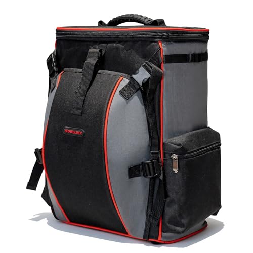 YESWELDER Welding Backpack, Large Capacity Professional Welding Tool Bag with Helmetcatch,...