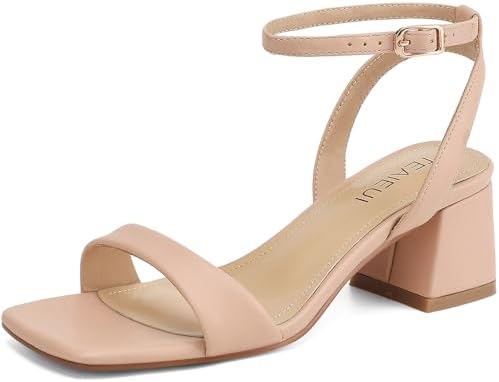 Women's Heeled Sandals Strappy Low Block Heels Chunky for Women C...