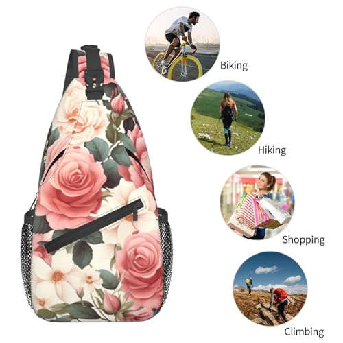 Bolso Pequeño de Hombro para Senderismo Negro Floral miniatura 6