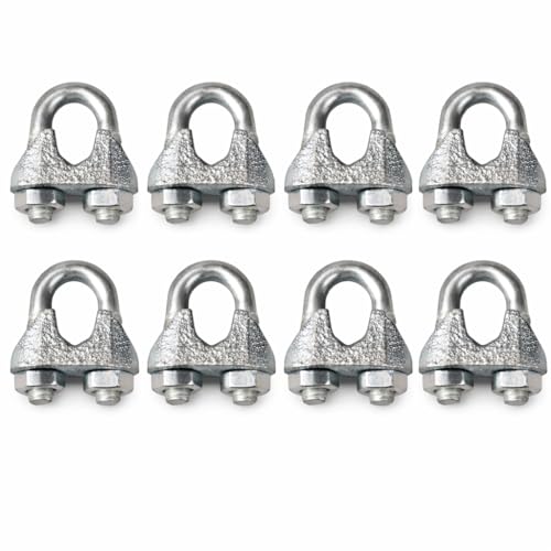 Image of U-Lock Cable Clamp for Gym Machine Wire | Heavy Duty Rope Clip with Bolt (Pack of 8)