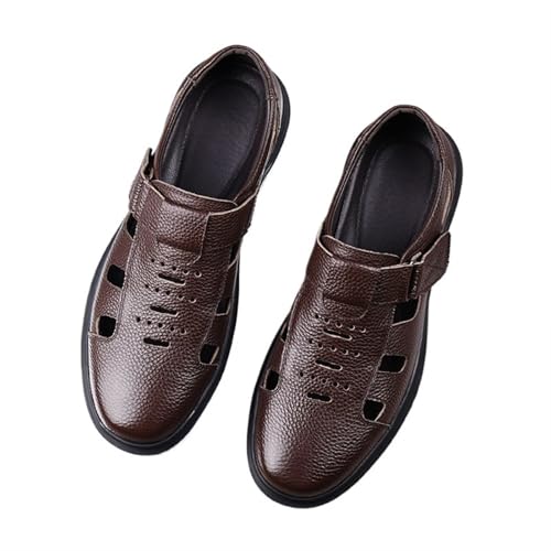 Dress Shoes For Men Men's summer leather shoes breathable casual shoes non-slip soft sole dad hollow leather sandals2