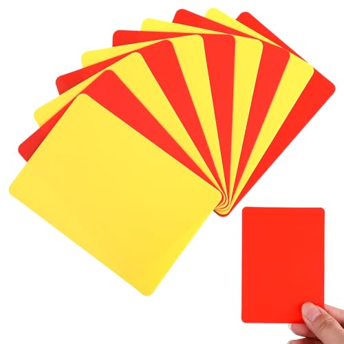 Bewudy 10 tarjetas de árbitro de fútbol, tarjeta amarilla y roja de árbitro de fútbol, tarjetas de árbitro de PVC, herramienta de árbitro de fútbol para partidos de fútbol eventos deportivos