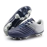 brooman Kinder Fußballschuhe Jungen Mädchen Sportliche Outdoor Fußballschuhe (37EU,Marine/Grau)