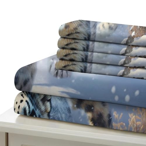 Parure de lit animaux sauvages déco de chambre fille thème nature et aventure 140x200cm