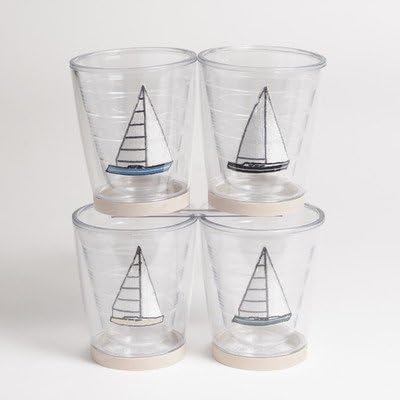 Newport Sailboat Non-skid 12 oz. Tumbler (Set of 4)