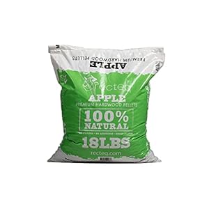 recteq Apple Hardwood Grilling Cooking Pellet Barbecue BBQ Grill Smoker Blend, 18 Pound Bag