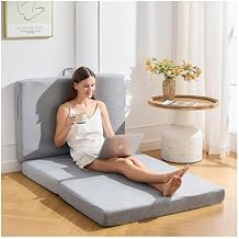 Trifold Mattress Full, 4 Inch Foldable Memory Foam Topper Portable Floor Guest Bed with Removable and Washable with Handles and Non-Slip Bottom for RV/Camping/Guest Room, 73" x 52"