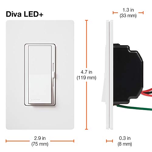Lutron DVCL-153P-WH Diva Led+ Dimmer Switch For Dimmable Led, Halogen And Incandescent Bulbs thumb #14