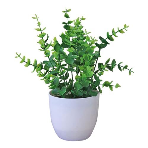 FUANA Planta de bonsái artificial en maceta, follaje realista, decoración de escritorio, hogar, restaurante, hotel y 22 cm de alto, plástico 4#