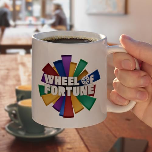 Taza de cerámica con logo Wheel of Fortune 11 oz blanco miniatura 4