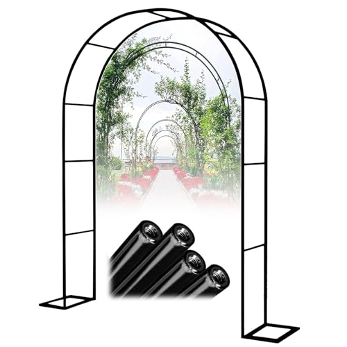 Arche de jardin à des fins décoratives, pergola en métal pour roses, couleur noir/vert/blanc, treillis de jardin extérieur avec base (taille : 279,9 x 220...