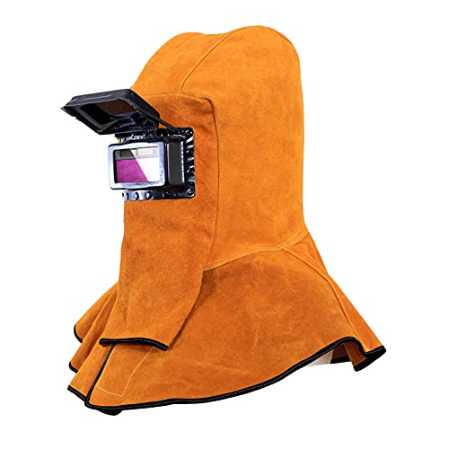 CDIYTOOL Cappa da saldatore in pelle bovina, con