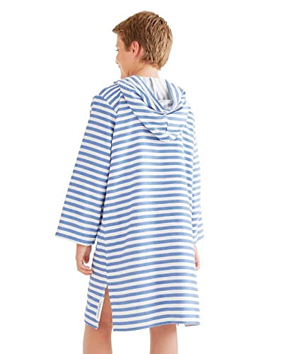 Sammimis Kids Hooded Towel Beach Cover Up, 100% Turkish Cotton, Premium Quality Swim Robe Poncho For Girls & Boys (Royal Blue/White, S) #TOP1