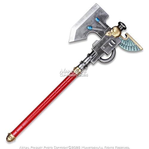 Munetoshi 27.5\" Foam Power Axe War Hammer Space Video Game Style Halloween Costume Cosplay Display Red