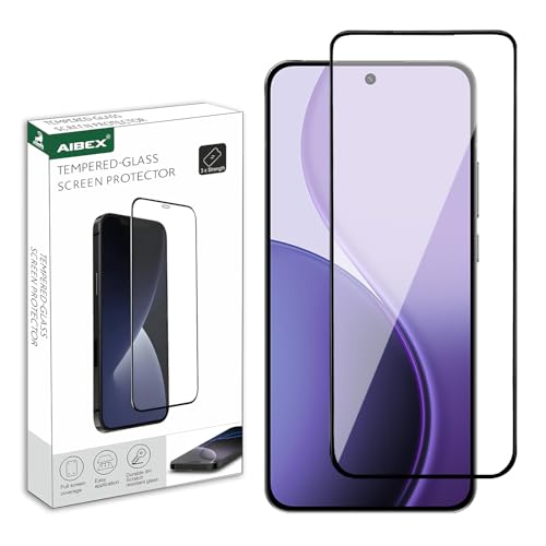 Image of AIBEX Tempered Glass for Oppo Reno 14 Pro 5G | 9H Hardness | Anti-Glare & Anti-Fingerprint | Water Resistant | Edge-to-Edge Full Screen Protector | Bubble-Free Installation