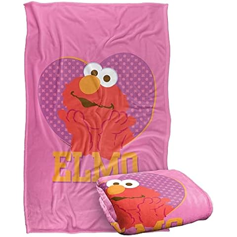 Sesame Street Elmo Heart Silky Touch Throw Blanket Cover