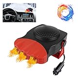 Editbar Portable Car Heater Defroster 12V 150W Auto Electronic Heater Fan Fast Heating Defogger Heating and Cooling Winter Auto Car Van Heater Defroster for Windshield-Plug in Cigarette Lighter