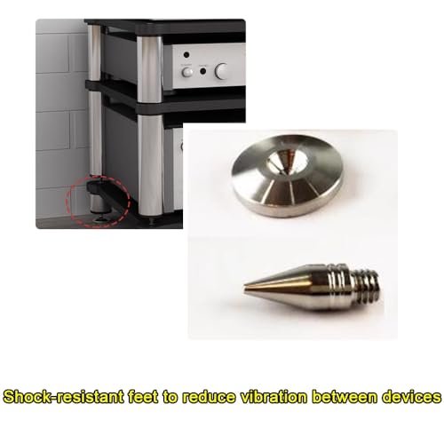 Meuble stéréo bois teck de rangement hifi et support de tablettes pour composants audio - 4