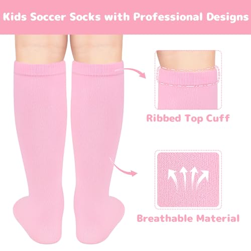 Image of Olreco 1 Pack Toddler Kids Youth Soccer Socks Girls Boys Baseball Socks Youth Knee High Softball Football Accessories Cotton