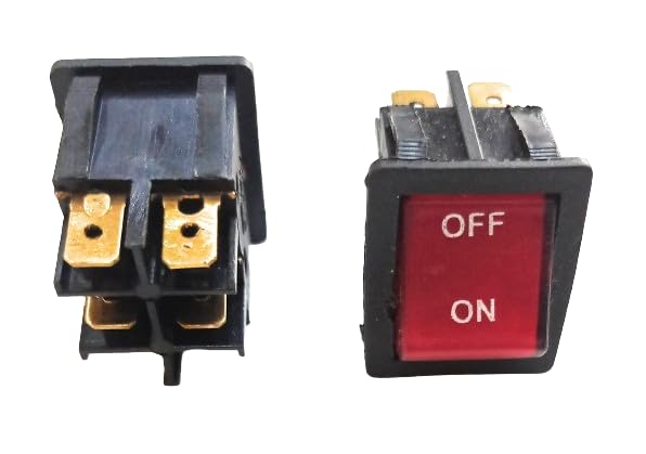 RSNR (2pcs) ON/Off 4 Pin Rocker Boat Switch Indicator 16A; AC ;250V; 16AMPH, Heavy quality with COPPER TERMINAL Suitable for SUBMERSIBBLE PUMP etc. (Light with indicator)-pack of 2 pcs-image-16