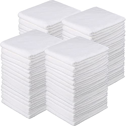 Image of Shimeyao 40 Pack Bleach Proof Towels Microfiber Absorbent Resistant Hair Hand Towels Bulk Quick Dry for Barber Gym Bath Spa Shaving (White,16 x 29 Inch)