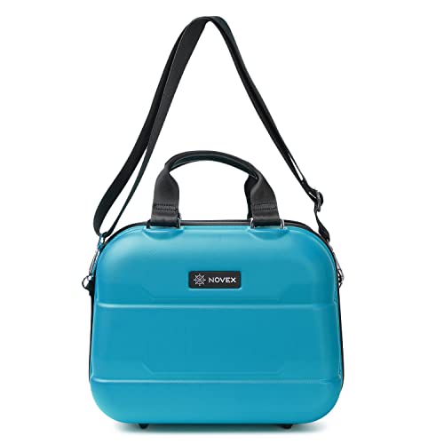 Image of NOVEX Vanity Box for Women - Unbreakable Polycarbonate Makeup Organizer | Travel Toiletry Bag with Dividers | Stylish Multifunctional Use Cosmetic Storage Case with Zipper | Turquoise