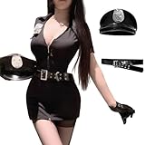 [SEXYTINE] ポリス コスプレ セクシー 3点セット (ドレス、ベルト、警官帽子） 衣装 パーティー 仮装 ミニスカ 警察 婦警 婦人警官 制服 cosplay ミニスカート かわいい 可愛い ハロウィン レディース 大人用 女性