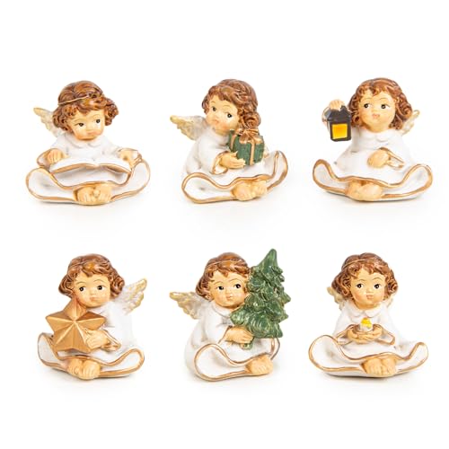 Logbuch-Verlag 6 mini Weihnachtsengel kleine Engel Figuren Deko weiß...