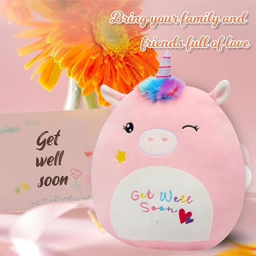 Image of Easfan Get Well Soon Unicorn Plush Pillow Soft Plush Toy Get Well Soon Gifts for Kids Patient Feel Better for Women Throw Pillow Sofa Cushion Home Decoration
