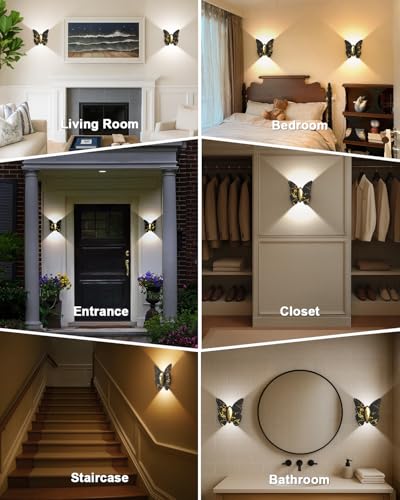 Image of Eneru Motion Sensor Wall Sconce Set of 2, Rechargeable Wall Lights, Indoor