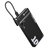 Portronics Luxcell Uno 10K 10000 mAh 22.5W Fast Charging Power Bank with Detachable Type C Cable, Ultra Slim Power Bank with Mach USB-A Output, Type C PD Output, Type C Input, Wake Up Button(Black)