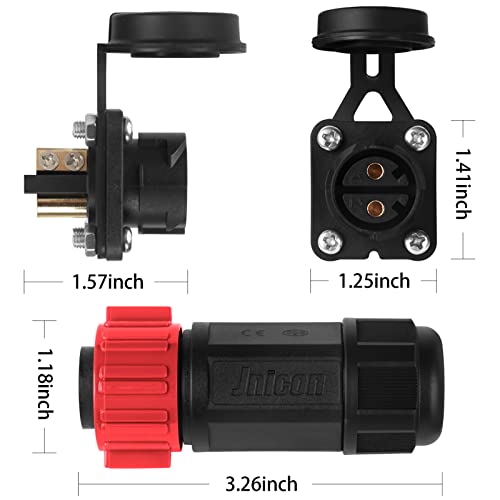 Trolling Motor Plug Receptacle Set, 12V/24V/ 36V/48V Plug For Trolling Motor/Down Rigger/Fishing Reel,Waterproof Marine Boat Dc Power Connector,Red #TOP6