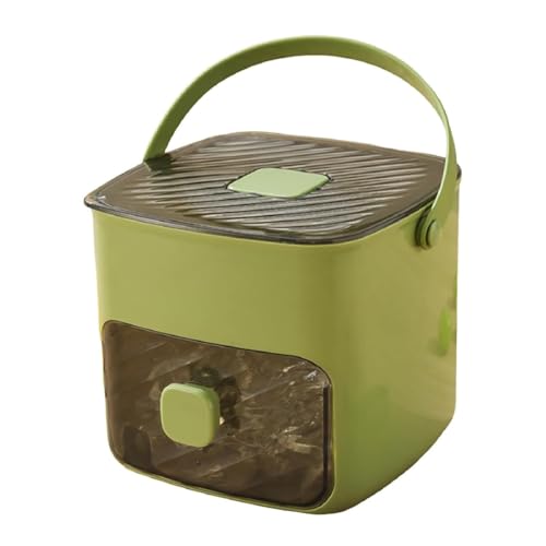 2026 Portable Freezer Ice Maker with Ice Bin Fast Compact Countertop Design & Storage Drawer | One-Touch Operation for Home Office Household & Outdoor Use Makes 24 Ice Cubes (Green)