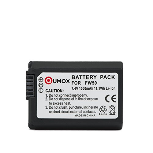 QUMOX 2 x NP-FW50 + caricabatteria Doppia Batteria...