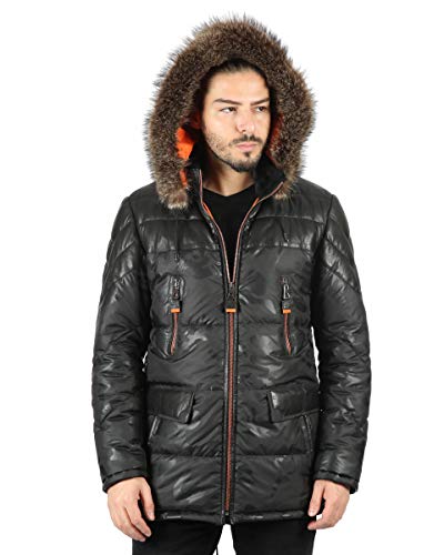 Chaqueta con Capucha Puffer para Hombres Tela + Cuero Premium Winters Hoodie Camo Jacket 1968 Cover