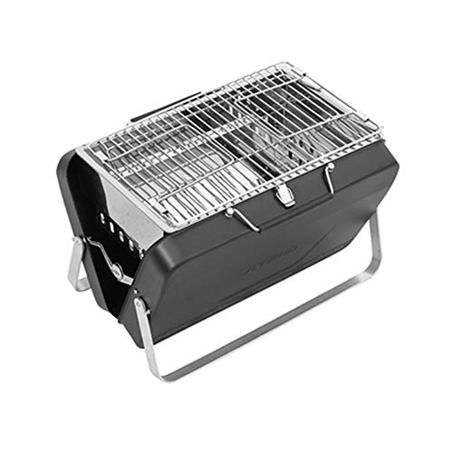 T-XYD Barbacoa de carbón de leña Plegable Barbacoa Mini Grill Barbacoa de carbón portátil al Aire Libre Hogar 2 Personas Pequeña Estufa de Barbacoa de Acero Inoxidable Herramienta de Barbacoa,Black