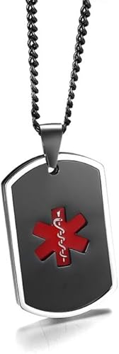 Miniatura 4 de VNOX Llavero de acero inoxidable personalizado con grabado de alerta médica para perros para hombres y mujeres