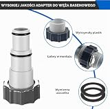 Zestaw 4 sztuk Adapterów do Wężyka Basenowego, Komplet Adapterów do Wężyka Basenowego, Adapter do Wężyka do Pompy, Adapter Basenowy, Wymiana Gwintu Wewnętrznego, Złącze do Wężyka Basenowego Intex Ø 32
