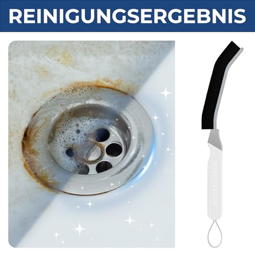 Cleangor Reinigungsbürste Silikon Crevice Cleaning Brush Fugen und Eckenbürste für Bad & Fliesen Schmales Design für Ritzen (2, Weiß)