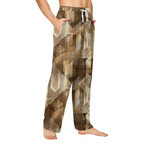 Mens Pants Knit Fashion Plaid Print Pajama Pants Loose Comfy Side Pockets and Adjustable Drawstring Lounge Pants4